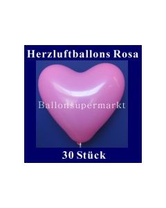 Herzluftballons Rosa 30 Stück