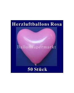 Herzluftballons Rosa 50 Stück
