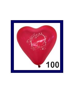 Herzballon I Love You 100 Stück