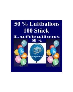 Luftballons 50 Prozent, 100 Stück