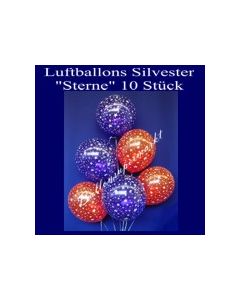 Luftballons Silvester &quot;Sterne&quot; 10 Stück