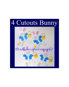 Osterdeko 4 Cutouts Bunny Osterhasen