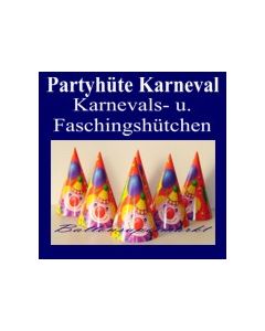 Partyhüte zu Karneval und Fasching, 6 Karnevalshütchen