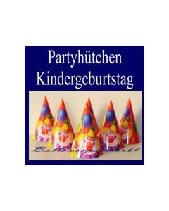 Partyhüte Kindergeburtstag, 6 Geburtstags-Partyhütchen