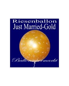 Riesenballon Hochzeit, Just Married, Hochzeitsballon in Gold