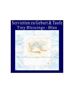 Servietten zu Geburt und Taufe, Blau