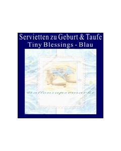 Servietten zu Geburt und Taufe, Blau