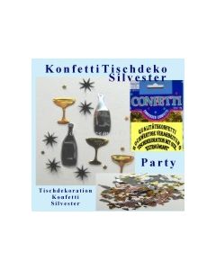 Tischdekoration Silvester Konfetti