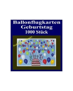 Ballonflugkarten Geburtstag, Luftballons zur Geburtstagsfeier steigen lassen, 1000 Stück