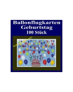 Ballonflugkarten Geburtstag, Luftballons zur Geburtstagsfeier steigen lassen, 100 Stück