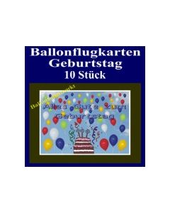 Ballonflugkarten Geburtstag, Luftballons zur Geburtstagsfeier steigen lassen, 10 Stück