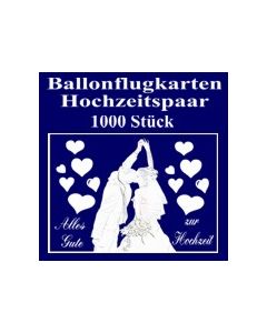 Ballonflugkarten Hochzeit, Hochzeitspaar, Glückwünsche, 1000 Karten