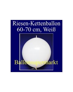 Riesen-Girlanden-Luftballon, 60-70 cm, Weiß, 1 Stück