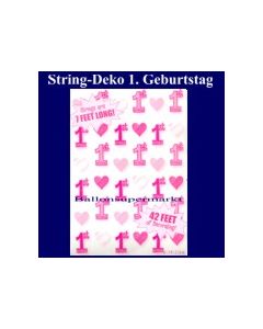 String Dekoration 1. Geburtstag, Rosa