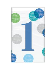 Tischdecke 1st Birthday Blue Dots zum 1. Geburtstag