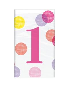 Tischdecke 1st Birthday Pink Dots zum 1. Geburtstag