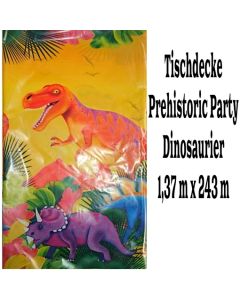 Tischdecke Prähistorische Party mit Dinos zum Kindergeburtstag