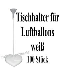 Tischhalter für Luftballons, 100 Stück, weiß