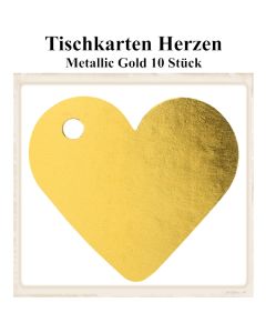 Tischkarte, Namenskarte, Metallic-Gold, Herzen