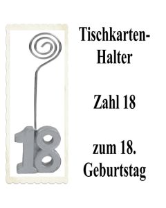 Tischkartenhalter, Namenskartenhalter, Zahl 18, zum 18. Geburtstag