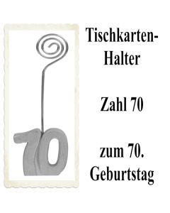 Tischkartenhalter, Namenskartenhalter, Zahl 70, zum 70. Geburtstag