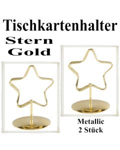 Tischkartenhalter, Gold, Metall, Sterne