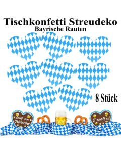 Tischdekoration, Herzen Streudeko Bayrische Rauten