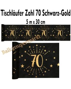 Tischläufer, Tischdecke Zahl 60, schwarz-gold, 5 Meter Rolle