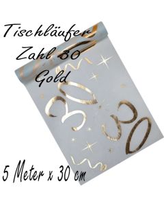 Tischläufer, Tischdecke Zahl 30, gold, 5 Meter Rolle