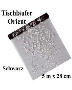 Tischläufer, Tischdecke Orient Schwarz, 5 Meter Rolle