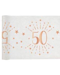 Tischläufer, Tischdecke Zahl 50, rosegold, 5 Meter Rolle