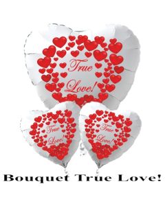 Valentinstag Ballon-Bouquet "True Love"! rote Herzen