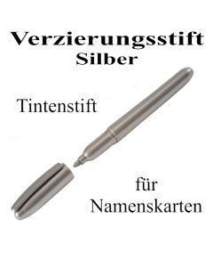 Verzierungsstift, Tintenstift Silber, zur Beschriftung von Namenskarten und Tischkarten