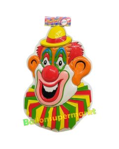 Clown mit Narrenkragen und Hut, Wanddekoration Fasching und Karneval