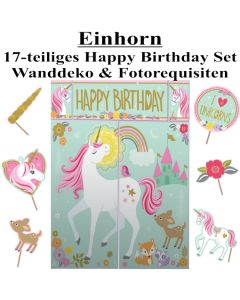 Einhorn Deko-Set zum Kindergeburtstag, Fotobox