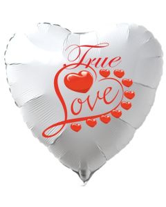 Herzluftballon in Weiß True Love zum Valentinstag