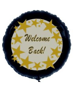 Welcome Back Stars, Luftballon aus Folie, 45 cm, Rundballon, schwarz