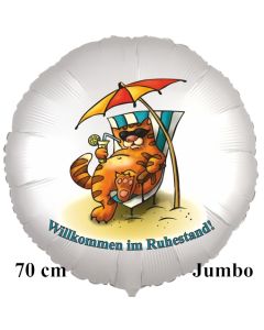 Willkommen im Ruhestand! 70 cm großer Satin-Luftballon aus Folie inklusive Helium