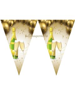 Silvesterdekoration, Wimpelkette Champagner