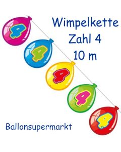 Wimpelkette Balloonshape zum 4. Geburtstag