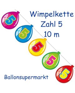 Wimpelkette Balloonshape zum 5. Geburtstag