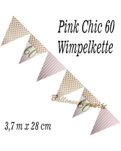 Wimpelkette Pink Chic 60 zum 60. Geburtstag