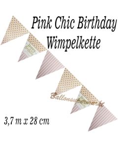 Wimpelkette Pink Chic Birthday zum Geburtstag