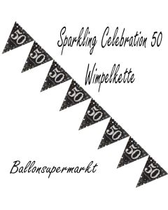 Wimpelkette Sparkling Celebration 50 zum 50. Geburtstag