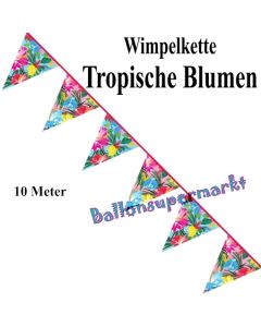 Wimpelkette tropische Blumen