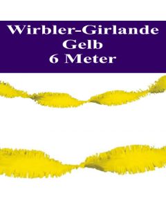 Wirbler Girlande, Papiergirlande, Drehgirlande, Gelb, 6 Meter