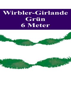 Wirbler Girlande, Papiergirlande, Drehgirlande, Grün, 6 Meter