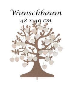 Wuschbaum zur Hochzeit mit Herzen zum Beschriften