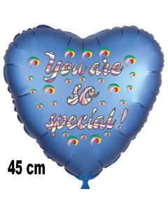 You are so special! Herzluftballon, Folie, satinblau, 45 cm, ohne Helium