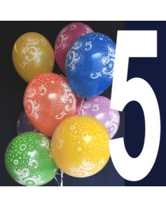 Luftballons Zahl 5, Zahlenballons zum 5. Geburtstag